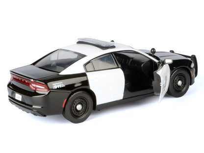 2023 Dodge Charger Pursuit Police Car "LAPD (Los Angeles Police Department)" Black and White "Law Enforcement and Public Service" Series 1/24 Diecast Model Car by Motormax-1