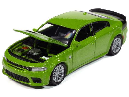 2023 Dodge Charger R/T Scat Pack Swinger Sublime Green Metallic "Modern Muscle" Series 1/64 Diecast Model Car by Auto World-1