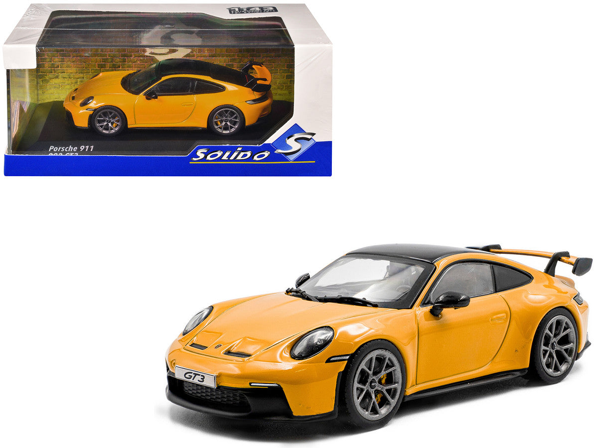 2023 Porsche 911 (992) GT3 Signal Yellow with Black Top 1/43 Diecast Model Car by Solido-4
