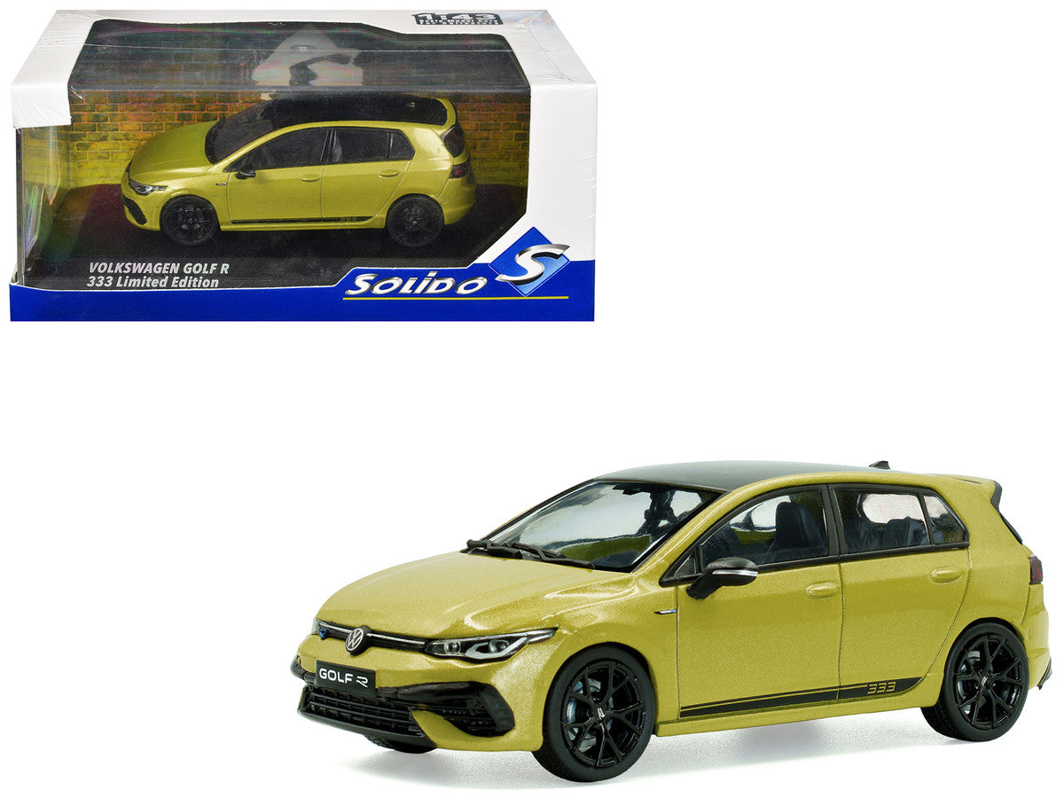 2023 Volkswagen Golf R 333 Limited Edition Lime Yellow Metallic with Black Top 1/43 Diecast Model Car by Solido-0
