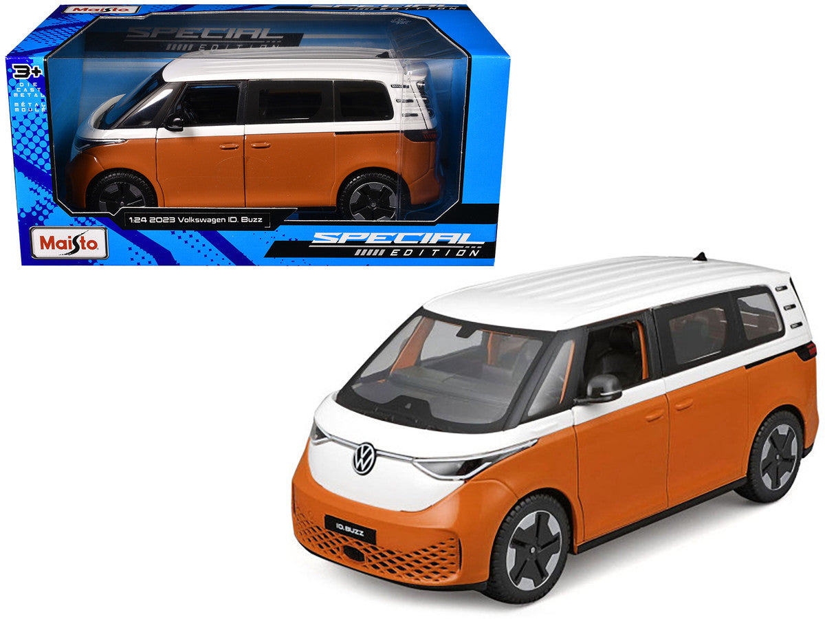 2023 Volkswagen ID. Buzz Van Orange and White "Special Edition" Series 1/24 Diecast Model Car by Maisto-3