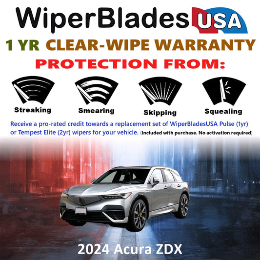 2024 Acura ZDX Wiper Blades Set w/1yr Wear Warranty (Set of 2) Pulse Beam Wipers-1