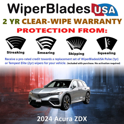 2024 Acura ZDX Wiper Blades Set w/2yr Warranty (Set of 2) Tempest Elite Wipers-1