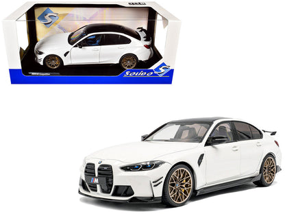 2024 BMW M3 Competition Alpine White with Carbon Top 1/18 Diecast Model Car by Solido-4