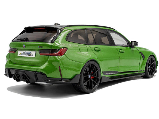 2024 BMW M3 Competition M xDrive Touring Green Metallic with Black Top 1/18 Diecast Model Car by Solido-1