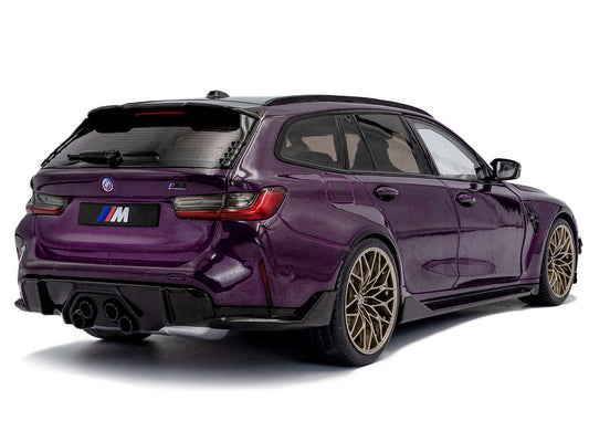 2024 BMW M3 Competition M xDrive Touring Twilight Purple Pearl Metallic with Black Top 1/18 Diecast Model Car by Solido-1