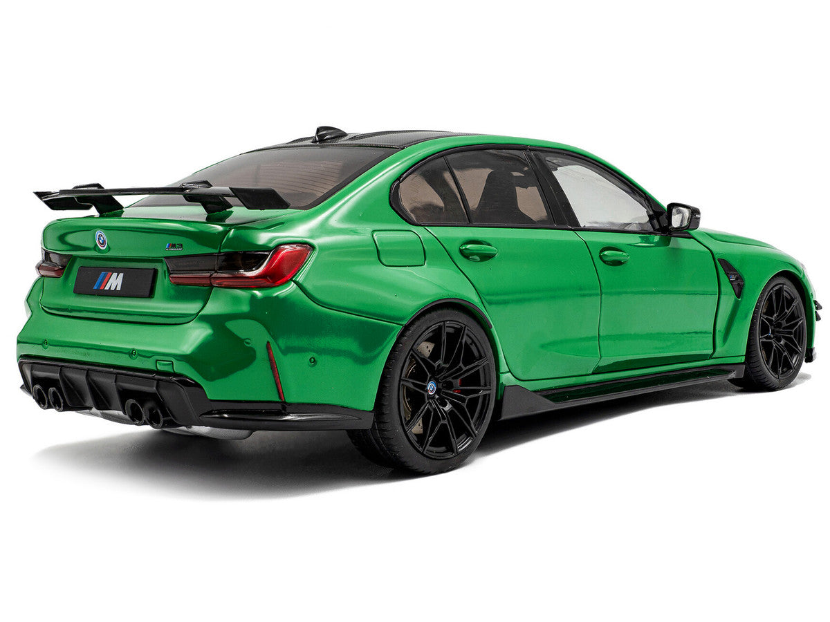 2024 BMW M3 Competition Signal Green with Carbon Top 1/18 Diecast Model Car by Solido-2