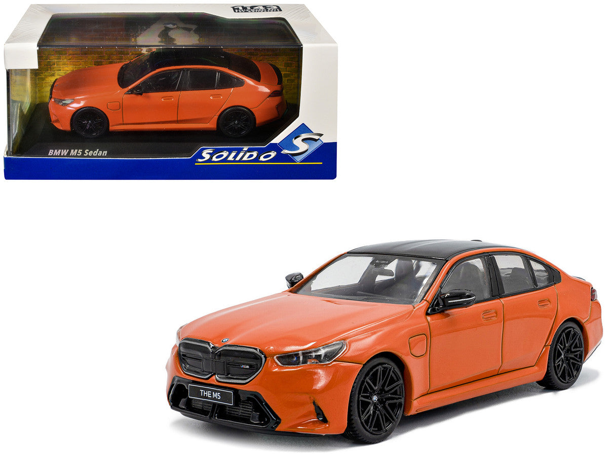 2024 BMW M5 Sedan Fire Orange III with Black Top 1/43 Diecast Model Car by Solido-4