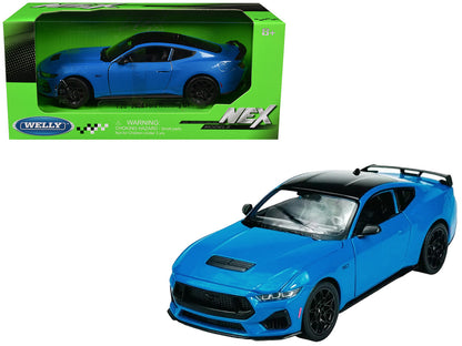 2024 Ford Mustang GT 5.0 Blue with Black Top "NEX Models" Series 1/25 Diecast Model Car by Welly-3
