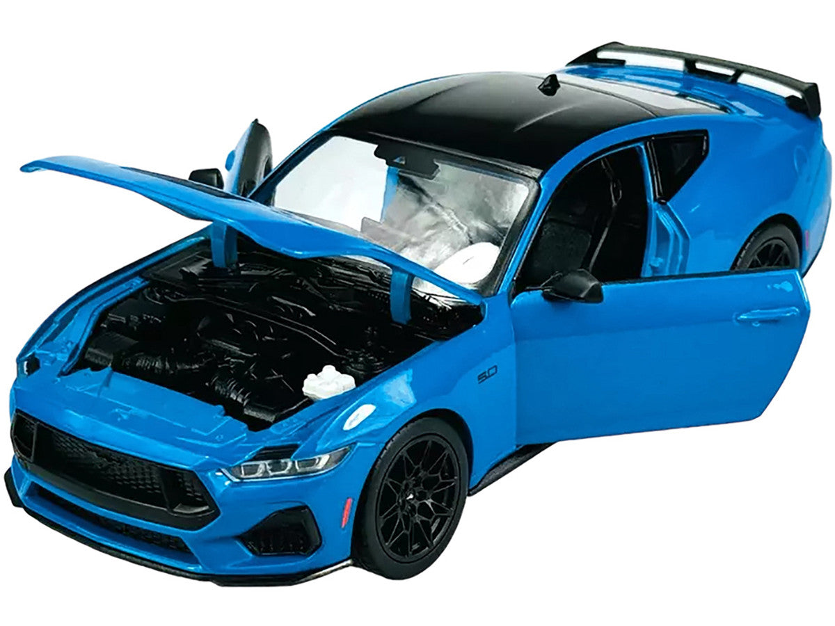 2024 Ford Mustang GT 5.0 Blue with Black Top "NEX Models" Series 1/25 Diecast Model Car by Welly-2