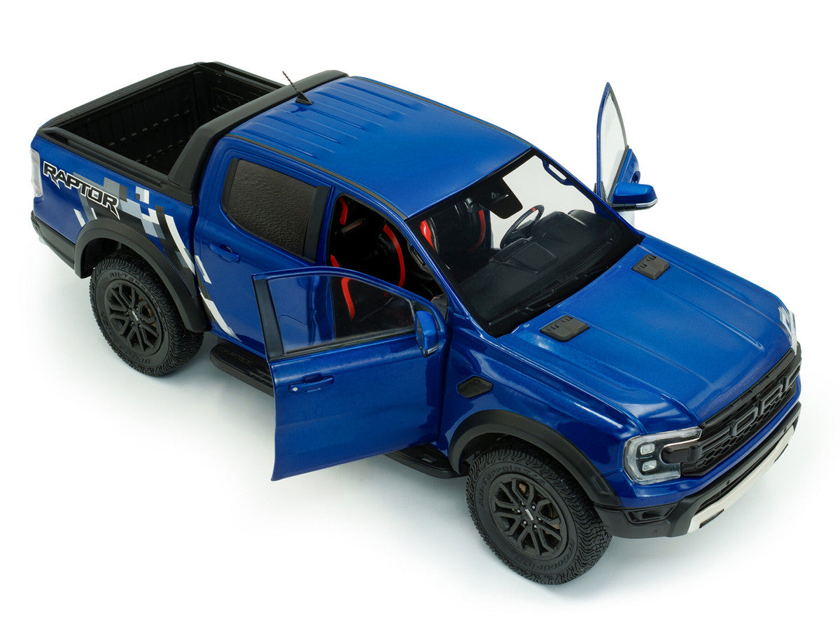 2024 Ford Ranger Raptor Pickup Truck Blue Lightning Metallic 1/18 Diecast Model Car by Solido-2