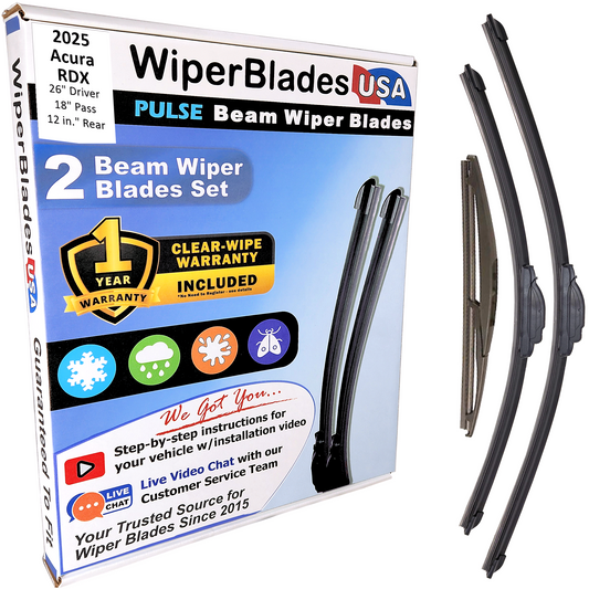 2025 Acura RDX Wiper Blades w/1yr Wear Warranty (Set of 3) w/Rear Wipers-0