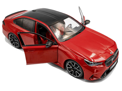 2025 BMW M5 Fire Red with Black Top 1/18 Diecast Model Car by Solido-3