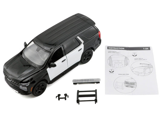 2025 Chevrolet Tahoe PPV Black and White ’Custom Builder’s Kit - Law Enforcement and Public Service’ Series 1/24