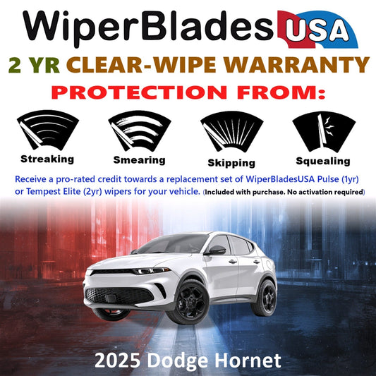 2025 Dodge Hornet Wiper Blades w/2yr Wear Warranty (Set of 3) w/Rear Beam Wipers-1