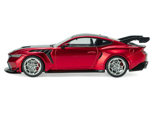 2025 Ford Mustang GTD Chroma Flame Red Metallic with Black Stripes 1/43 Diecast Model Car by Solido-1