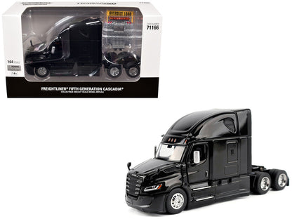 2025 Freightliner Cascadia Gen-5 Sleeper Cab Truck Tractor Night-Shift Black "Transport Series" 1/64 Diecast Model by Diecast Masters-4
