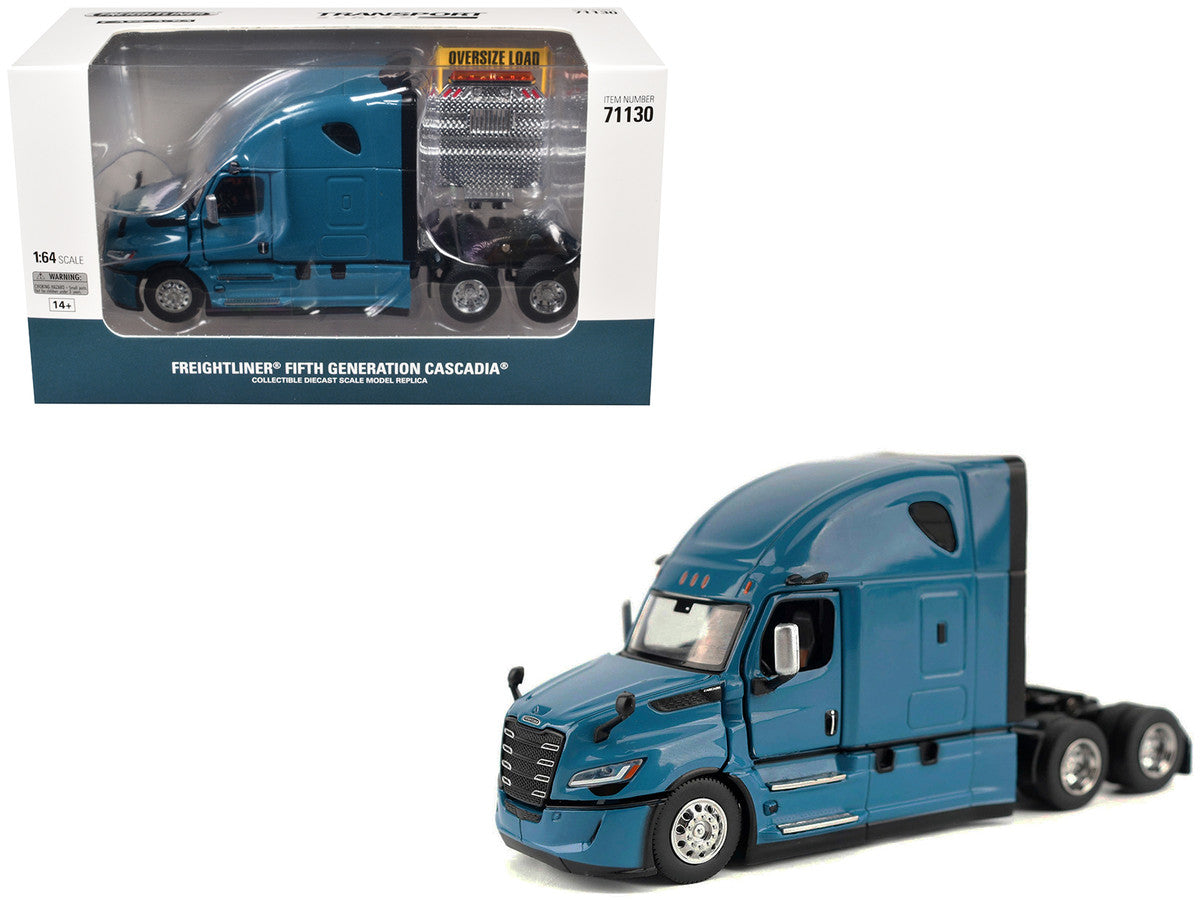 2025 Freightliner Cascadia Gen-5 Sleeper Cab Truck Tractor Signature Blue "Transport Series" 1/64 Diecast Model by Diecast Masters-4