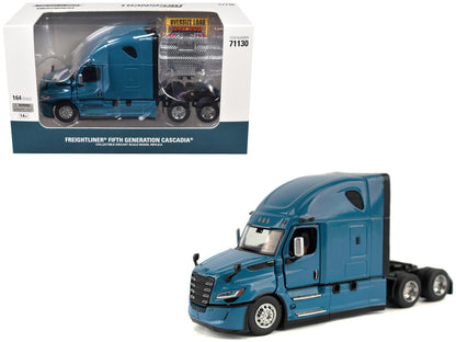 2025 Freightliner Cascadia Gen-5 Sleeper Cab Truck Tractor Signature Blue "Transport Series" 1/64 Diecast Model by Diecast Masters-4