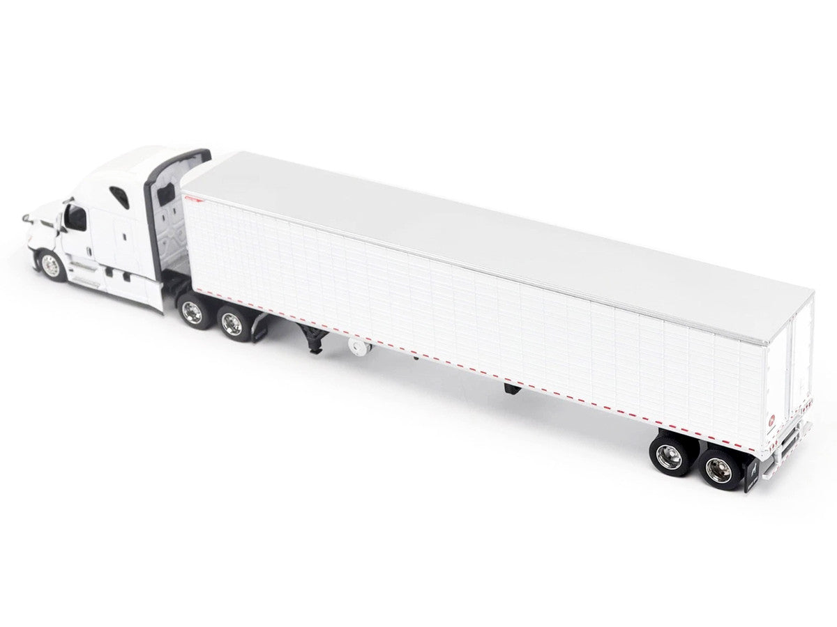 2025 Freightliner Cascadia Gen-5 Truck Tractor with Sleeper and Great Dane Champion 53ft Refrigerated Trailer Winter White "Transport Series" 1/64 Diecast Model by Diecast Masters-1