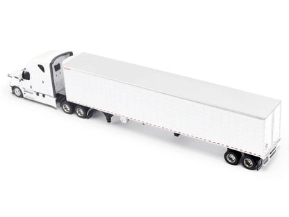 2025 Freightliner Cascadia Gen-5 Truck Tractor with Sleeper and Great Dane Champion 53ft Refrigerated Trailer Winter White "Transport Series" 1/64 Diecast Model by Diecast Masters-1
