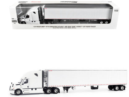 2025 Freightliner Cascadia Gen-5 Truck Tractor with Sleeper and Great Dane Champion 53ft Refrigerated Trailer Winter White "Transport Series" 1/64 Diecast Model by Diecast Masters-4