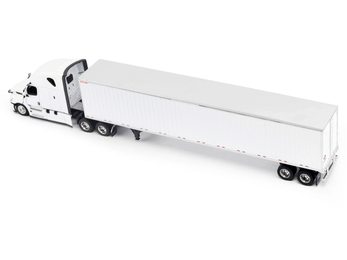 2025 Freightliner Cascadia Gen-5 Truck Tractor with Sleeper and Great Dane Champion 53ft Dry Cargo Trailer Winter White "Transport Series" 1/64 Diecast Model by Diecast Masters-1