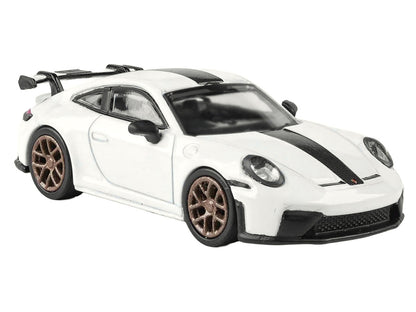 2025 Porsche 911 GT3 (992.2) Grand Prix White with Carbon Stripe 1/64 Diecast Model Car by Paragon-2