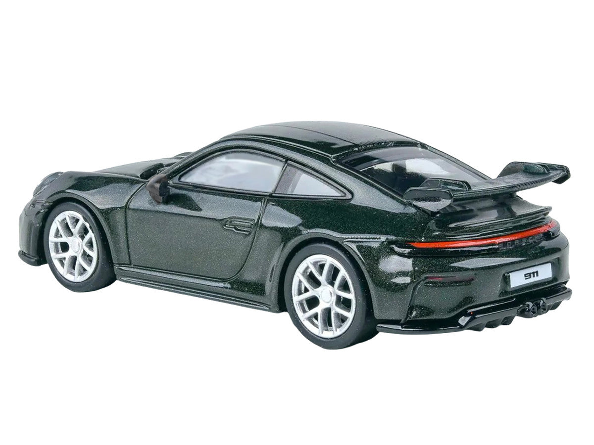 2025 Porsche 911 GT3 (992.2) Oak Green Metallic Neo with Carbon Stripe 1/64 Diecast Model Car by Paragon-2