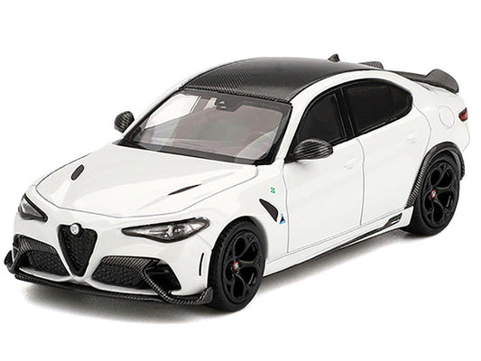 Alfa Romeo Giulia GTA White with Carbon Top 1/64 Diecast Model Car by BBR - Car Models