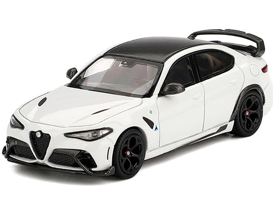 Alfa Romeo Giulia GTAm White with Carbon Top 1/64 Diecast Model Car by BBR - Car Models