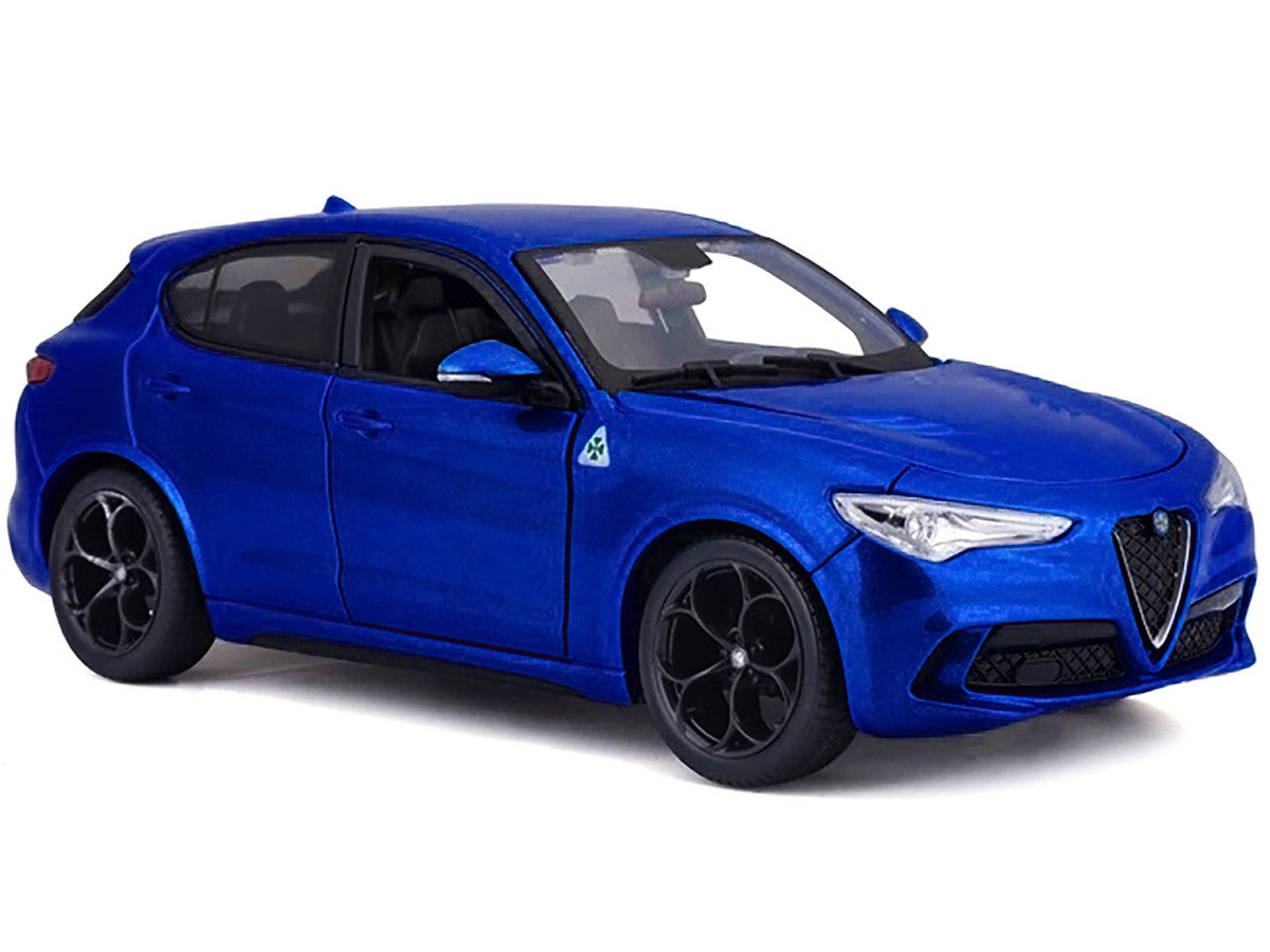 Alfa Romeo Stelvio Quadrifoglio Blue 1/24 Diecast Model Car by Bburago-1