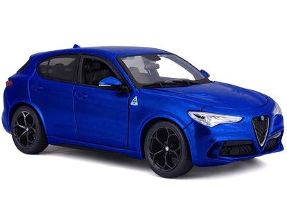 Alfa Romeo Stelvio Quadrifoglio Blue 1/24 Diecast Model Car by Bburago-1