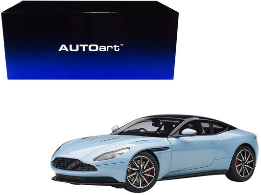 Aston Martin DB11 Q Frosted Glas Blue with Black Top 1/18 Model Car by Autoart - Car Models