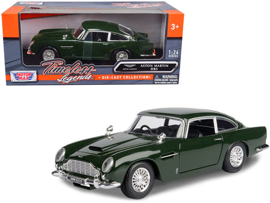 Aston Martin DB5 RHD (Right Hand Drive) Dark Green ’Timeless Legends’ Series 1/24 Diecast Model Car by Motormax - Car