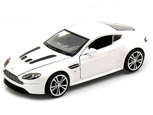 Aston Martin V12 Vantage Pearl White 1/24 Diecast Car Model by Motormax - Car Models