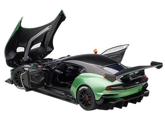Aston Martin Vulcan Apple Tree Green Metallic with Orange Accents and Carbon Top 1/18 Model Car by Autoart - Car Models