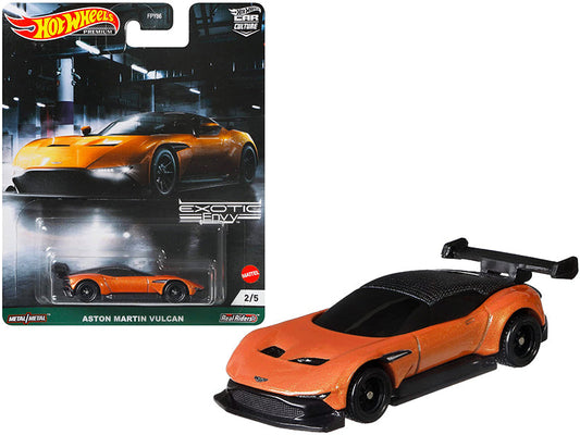 Aston Martin Vulcan Orange Metallic ’Exotic Envy’ Series Diecast Model Car by Hot Wheels - Car Models