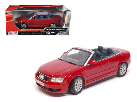 Audi A4 Red Convertible 1/18 Diecast Model Car by Motormax - Car Models