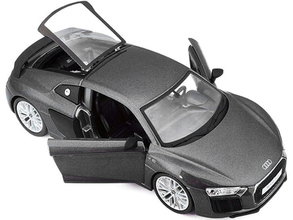 Audi R8 V10 Plus Gray Metallic "Special Edition" 1/24 Diecast Model Car by Maisto-2