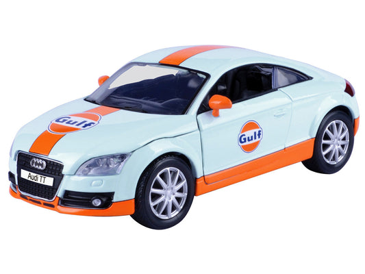 Audi TT Coupe ’Gulf Oil’ Light Blue with Orange Stripes ’Gulf Die-Cast Collection’ 1/24 Diecast Model Car by Motormax