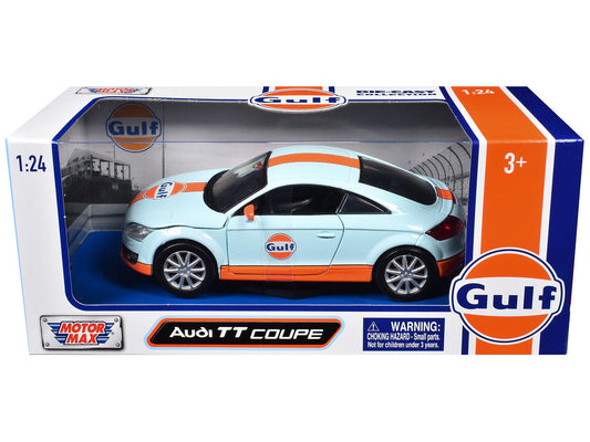 Audi TT Coupe ’Gulf Oil’ Light Blue with Orange Stripes ’Gulf Die-Cast Collection’ 1/24 Diecast Model Car by Motormax