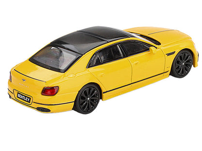 Bentley Flying Spur Monaco Yellow with Black Top Limited Edition 1/64 Diecast Model Car by Mini GT-2