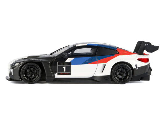 BMW M4 GT3 #1 White with Black Blue and Red Graphics ’GT Racing’ Series 1/24 Diecast Model Car by Motormax - Car Models