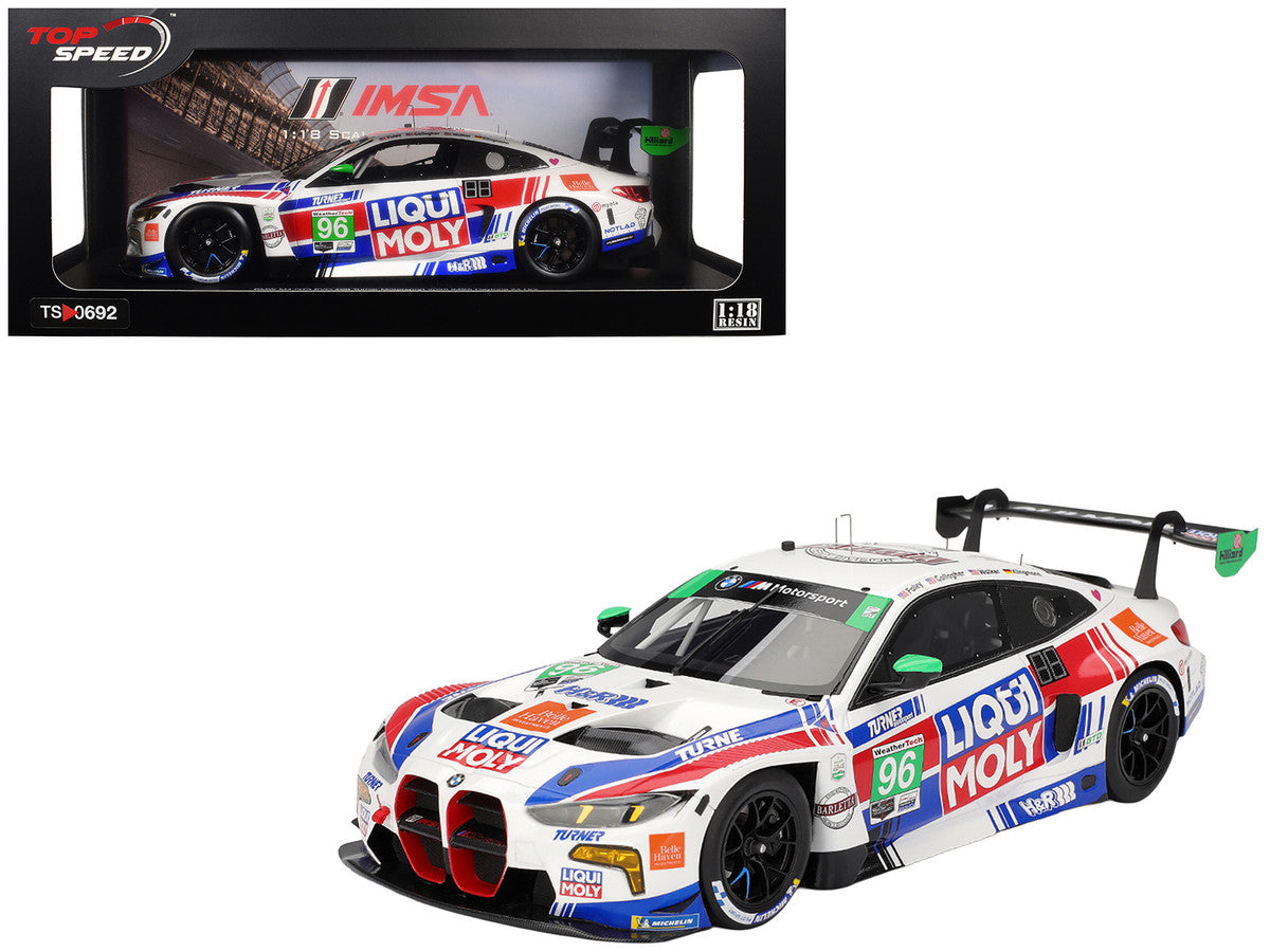 BMW M4 GT3 EVO #96 Robby Foley - Patrick Gallagher - Jens Klingmann - Jake Walker "Turner Motorsport" IMSA "Hours of Daytona" (2025) 1/18 Model Car by Top Speed-4