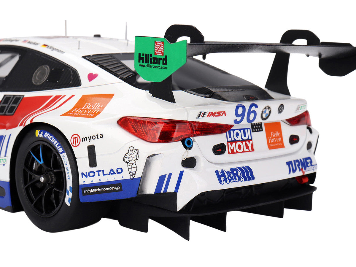 BMW M4 GT3 EVO #96 Robby Foley - Patrick Gallagher - Jens Klingmann - Jake Walker "Turner Motorsport" IMSA "Hours of Daytona" (2025) 1/18 Model Car by Top Speed-0