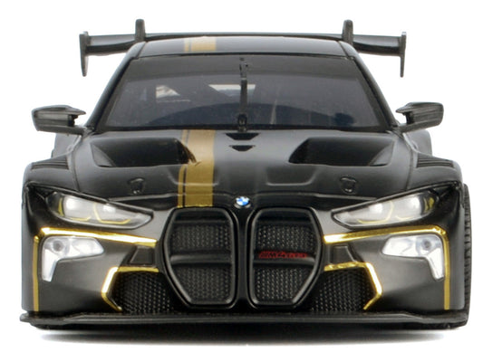 BMW M4 GT3 Matt Black with Gold Stripes "Midnight Eclipse" Series 1/24 Diecast Model Car by Motormax-3