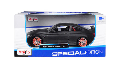 BMW M4 GTS Gray with Carbon Top and Orange Wheels 1/24 Diecast Model Car by Maisto-2