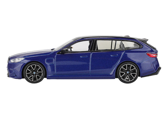 BMW M5 Touring Marina Bay Blue Metallic with Black Top and Sun Roof Limited Edition 1/64 Diecast Model Car by Mini GT-0