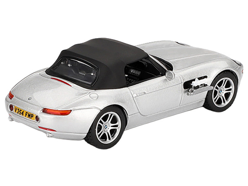 BMW Z8 Silver Metallic with Black Soft Top 007 James Bond "The World Is Not Enough" (1999) Movie Limited Edition 1/64 Diecast Model Car by Mini GT-1